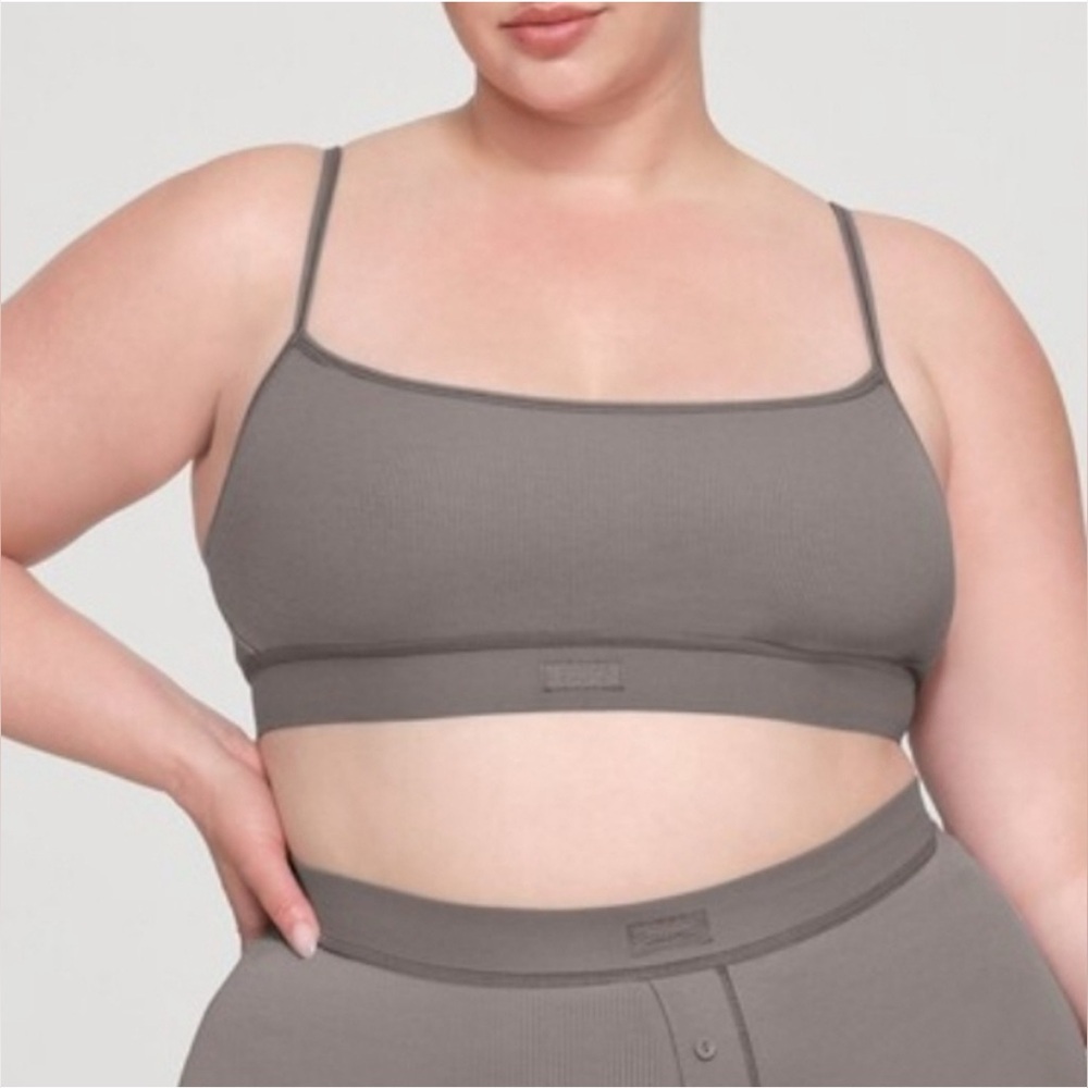 Skims cotton rib scoop bralette